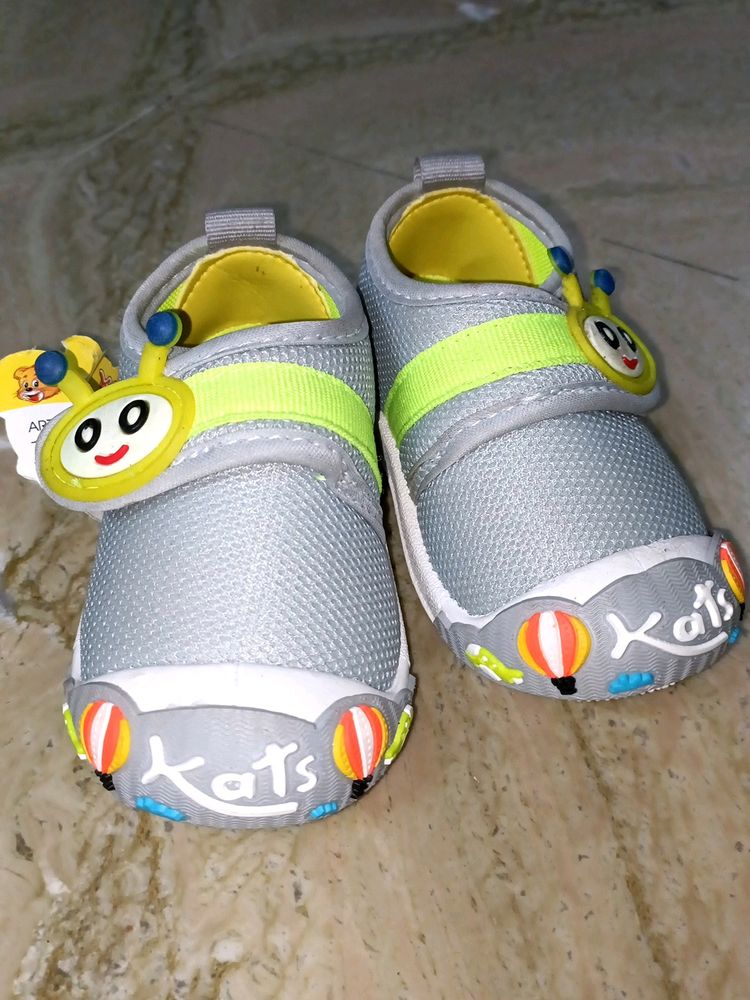 Baby Shoes Unisex Grey Color Cute