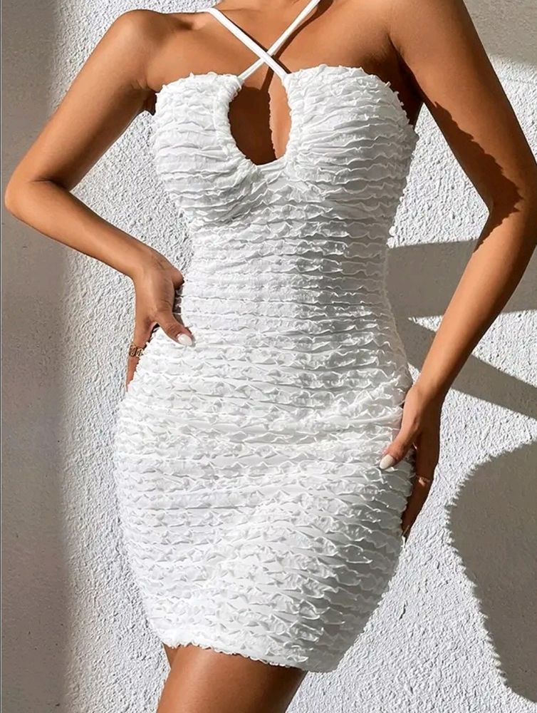 Backless White Bodycon Dress