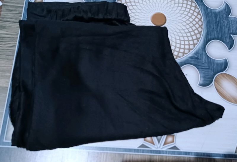 Black Cotton Pant For Kurti With Pockets