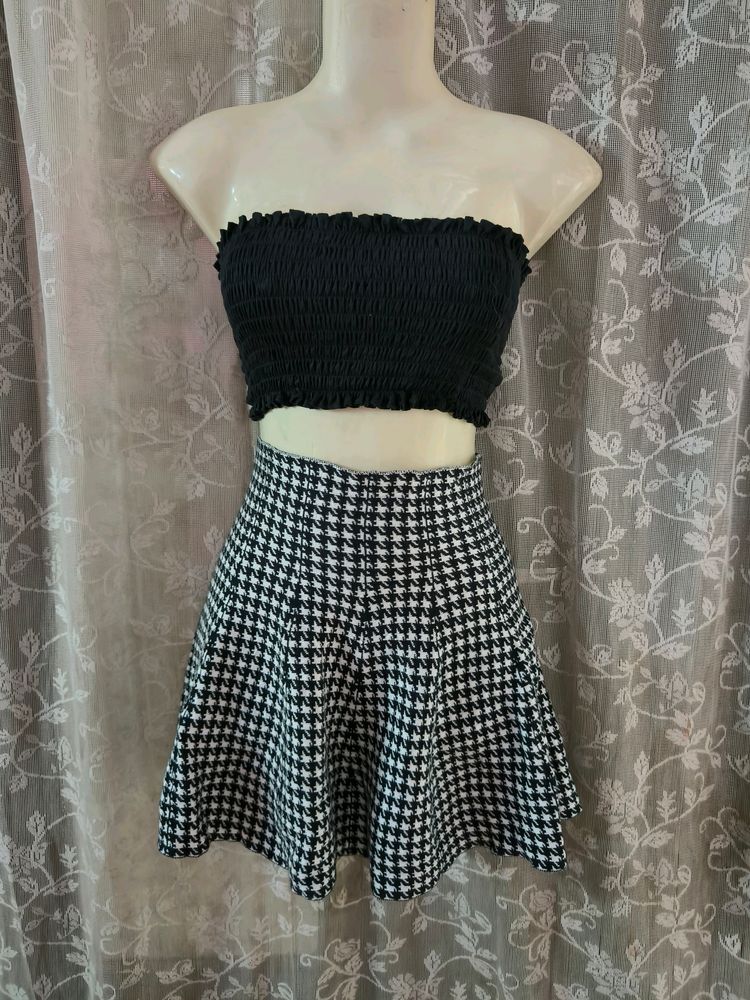 High A-Line Skirt, Tube Top