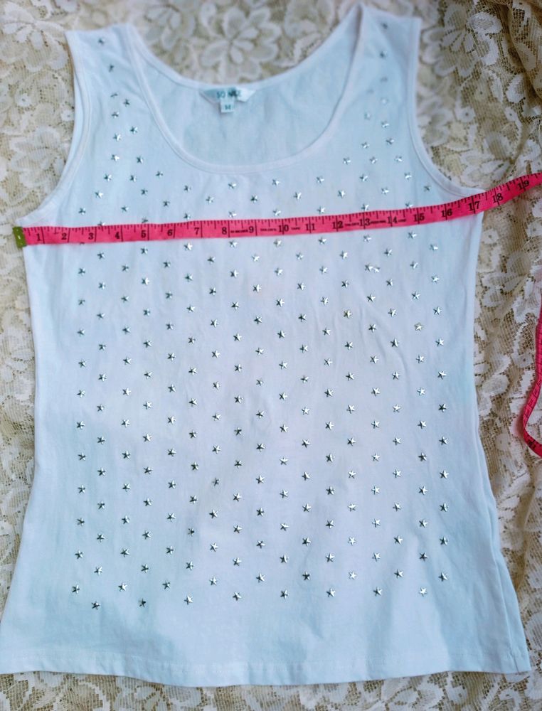 Beutiful ⭐ Silver Shiny Star Tank Top