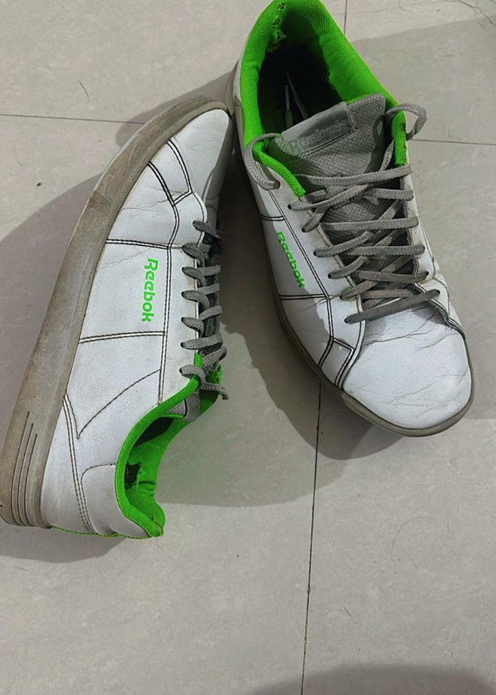 Reebok Men White And Green Sneakers