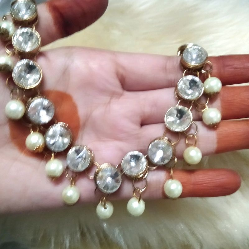 White Kundan Necklace ✨