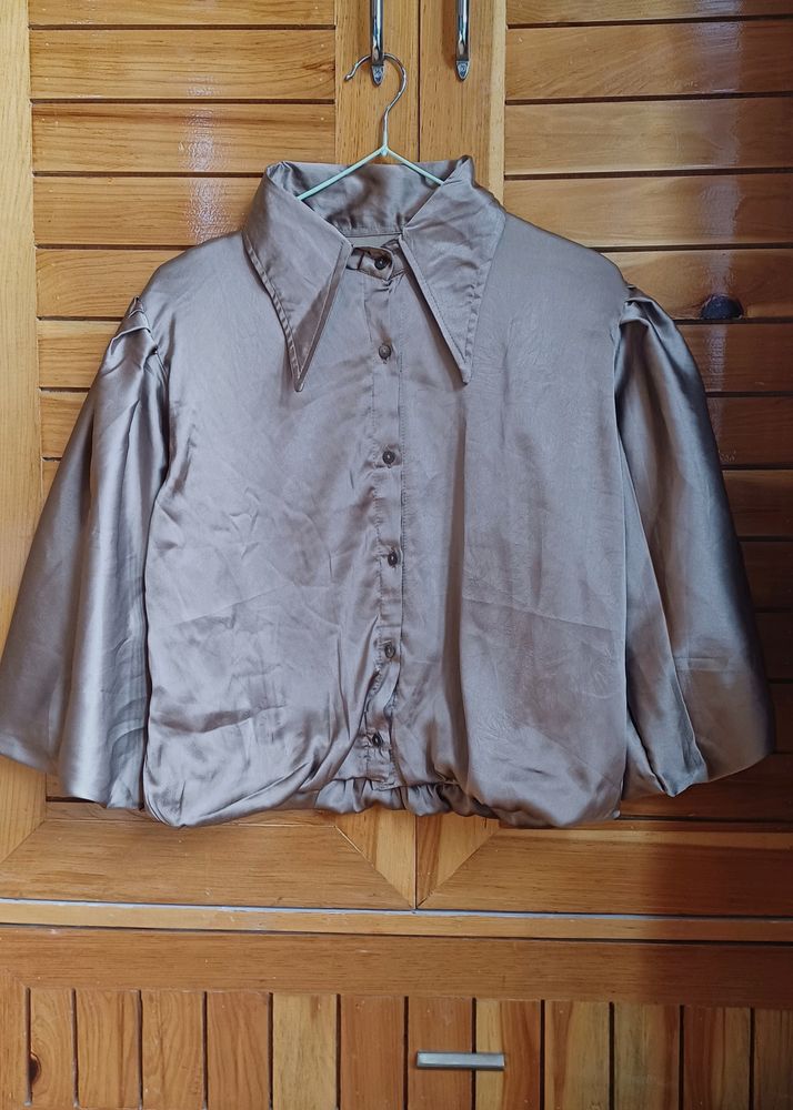 Premium Quality Beige Satin Shirt