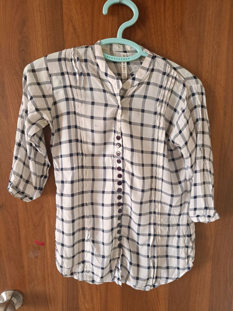 White Checked Shirt