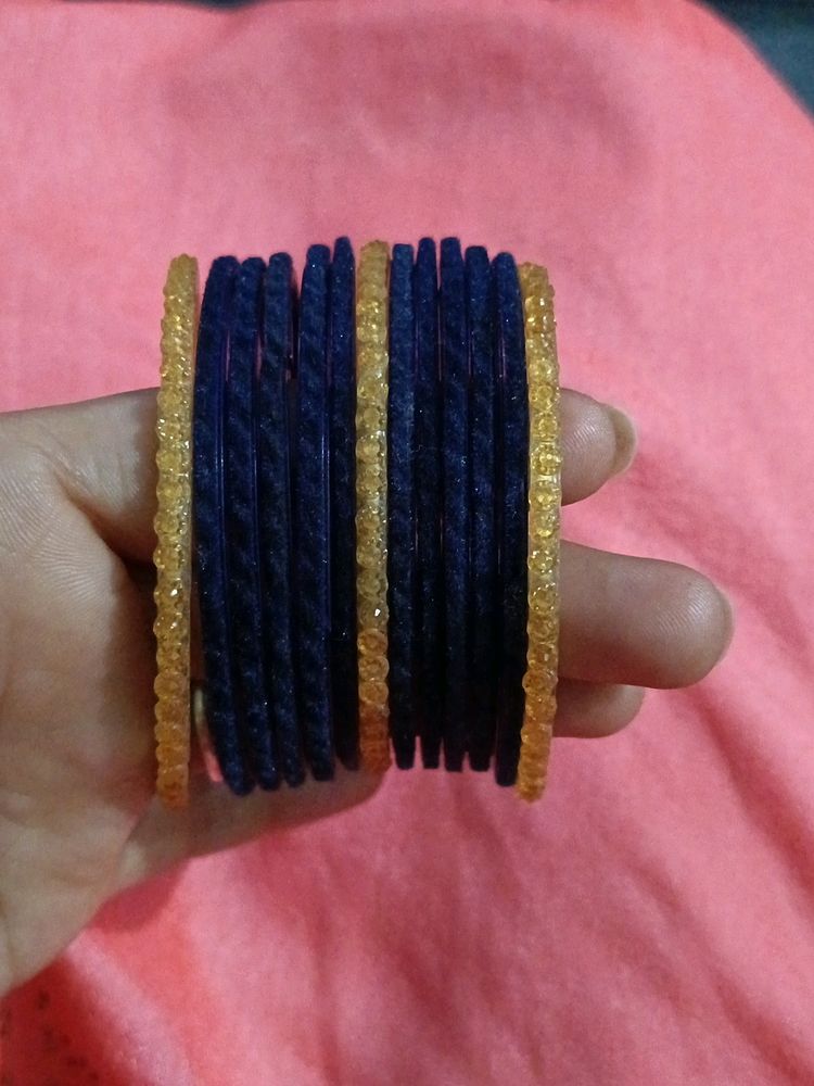 Velvate Nevy Blue Bangles Set