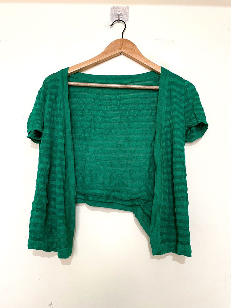 Green Stripped Cardigan