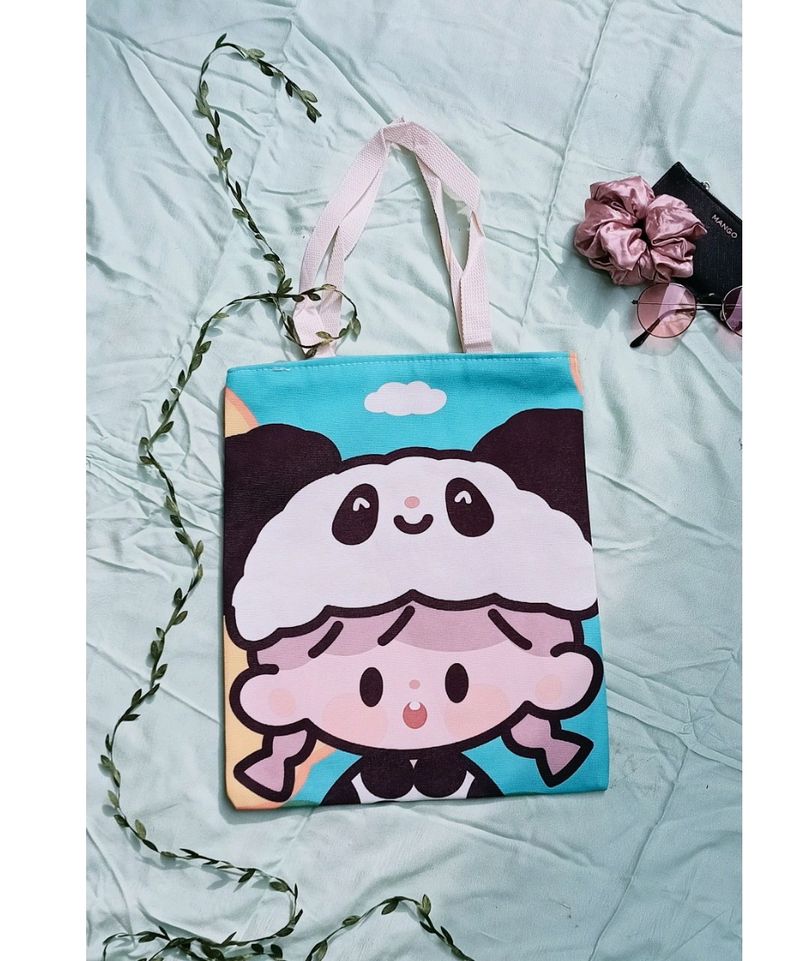 Kawaii Girl Zipper Totebag Bag (Design 1)