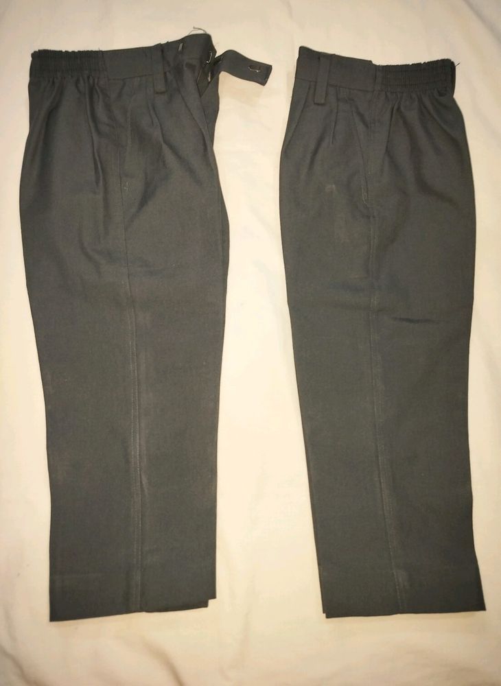 Kids Grey School Pant Combo Of 2