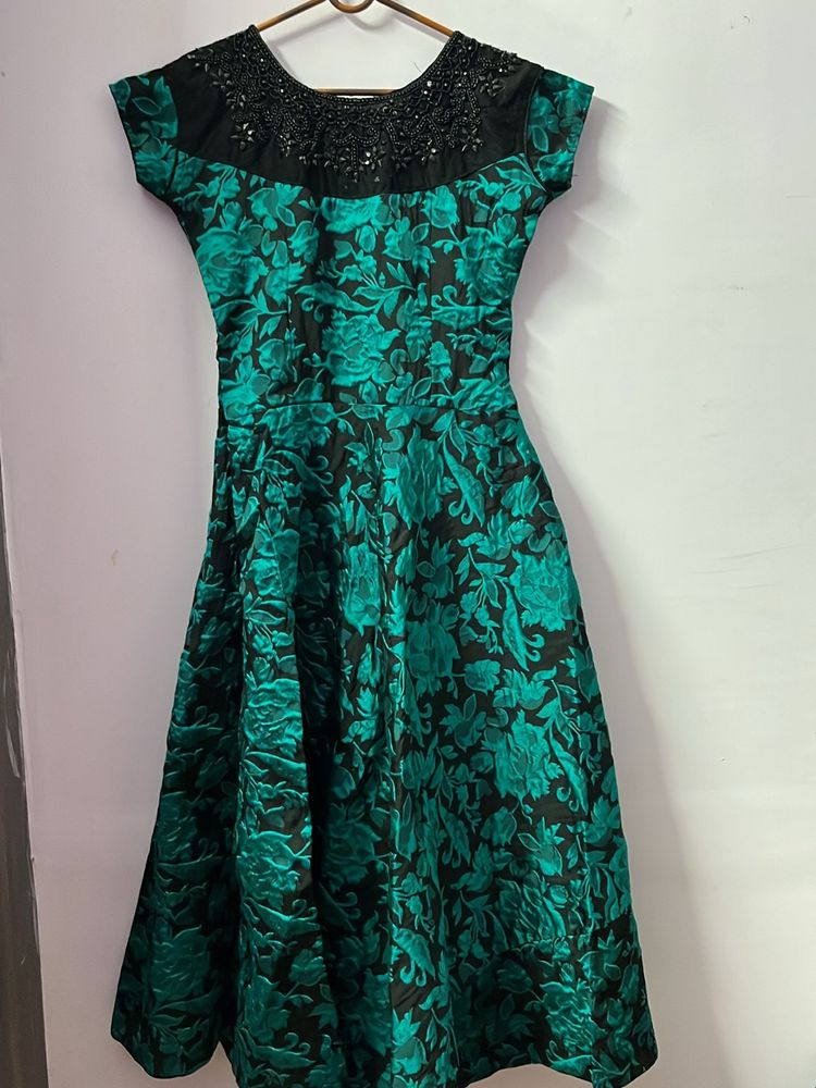 Black Frock With Shades Of Teal Green