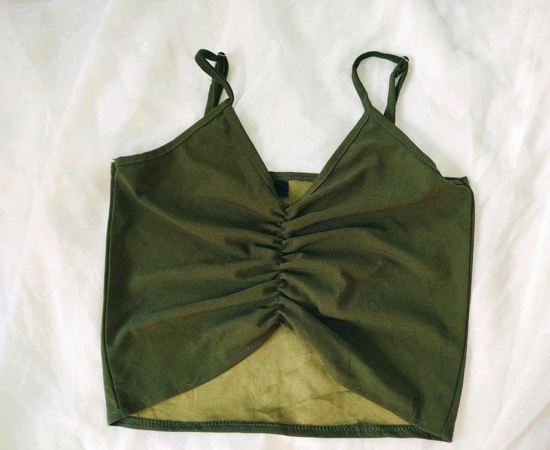 Olive Crop Top