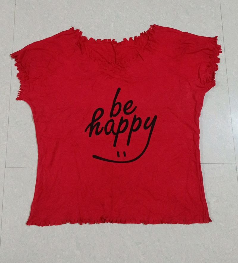 Casual Or Active Wear Red Tee/top