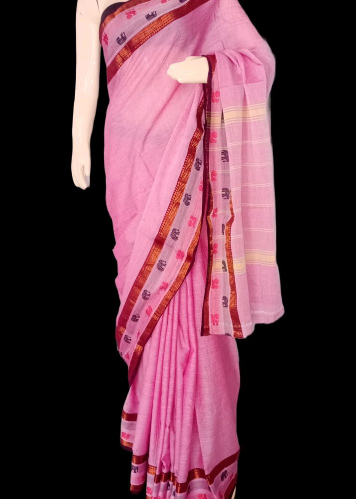 Authentic Chettinad Saree With Copper Zari