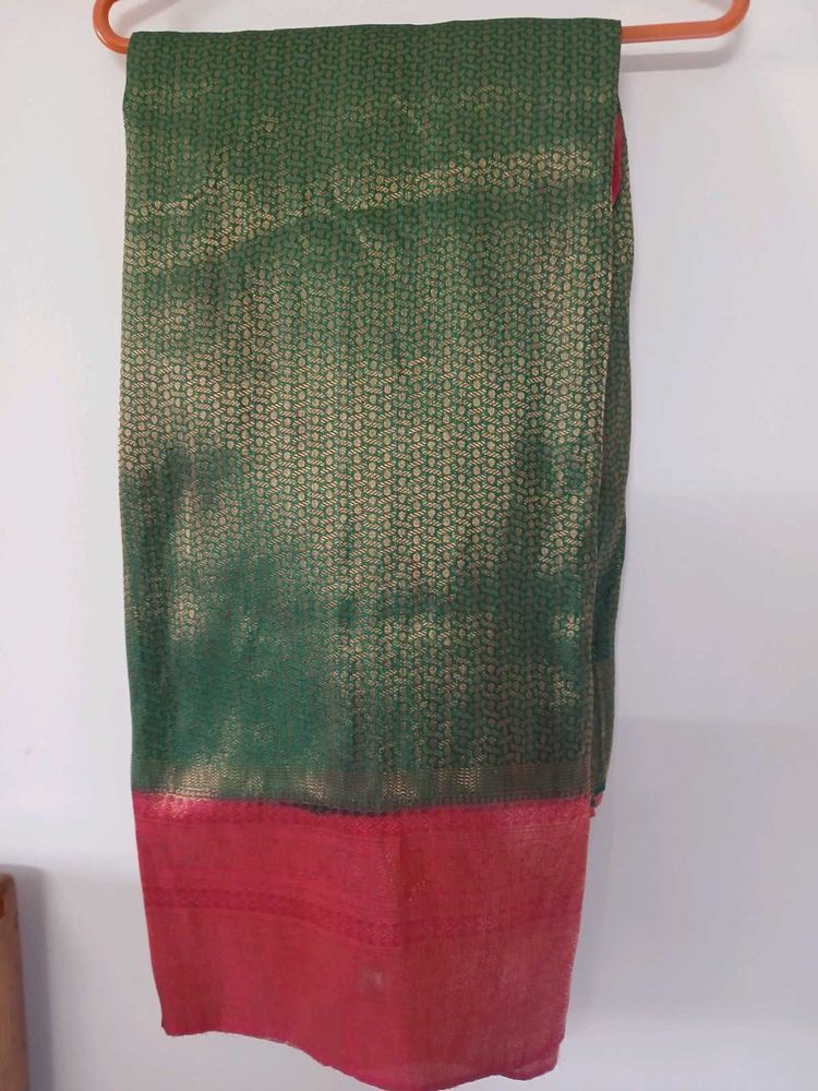 Festive Dark Green Saree