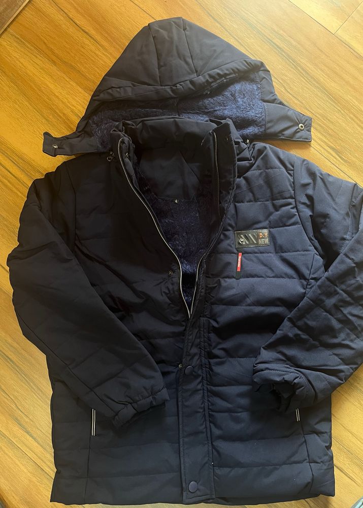 Brand new mens jacket navy blue with hoodie