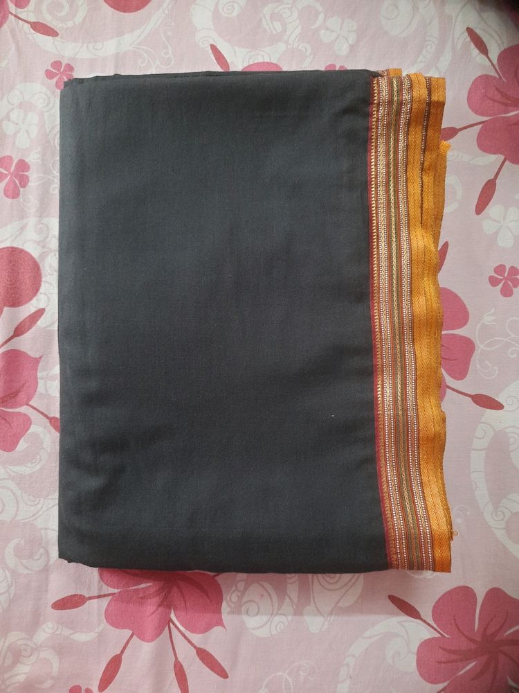 Black Cotton Silk Saree