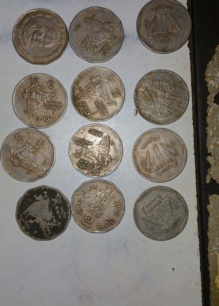 Old Coin 2 And 1 Ruppe