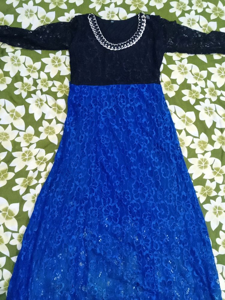 Black And Navy Blue Beautiful Dress