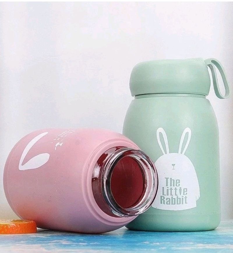 New 350 ml Rabbit 🐰 Glass Water Bottle (Green)