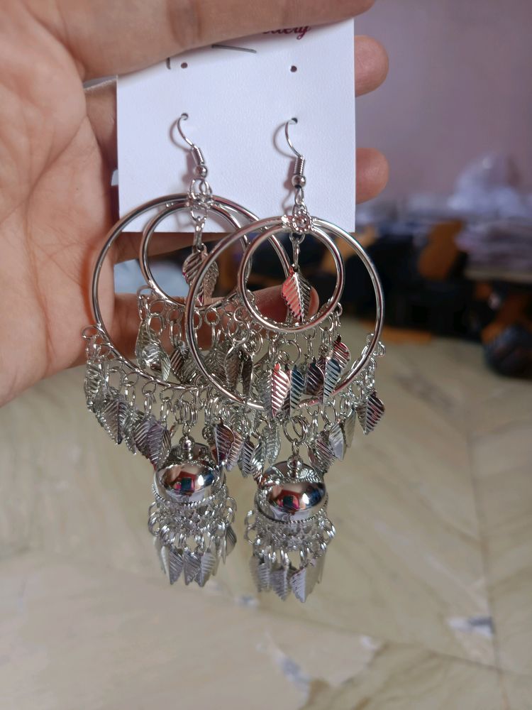 Silver Big Size Earrings