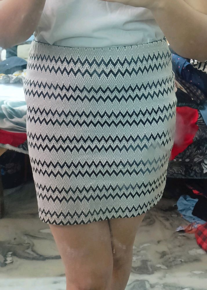 Skirt With Zig Zag Print