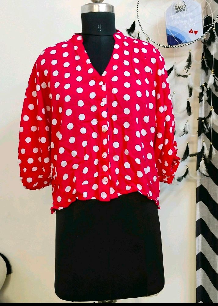 Plus Size Polka Dot Shirt