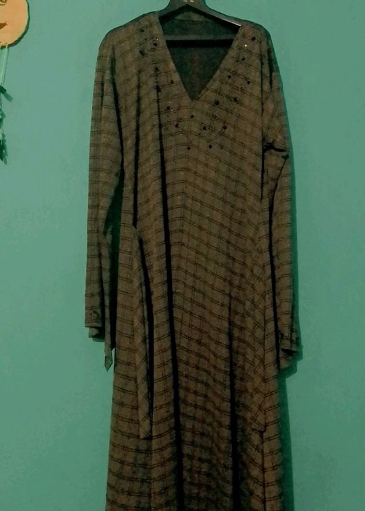 Beautiful Abaya Check Print