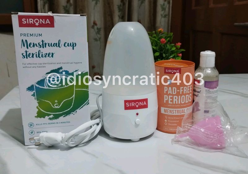 Sirona MENSTRUAL CUP (medium)& ELECTRIC STERILIZER