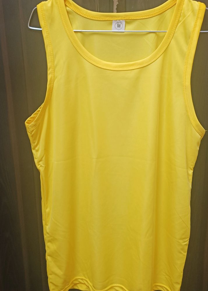 Sleeveless Bright Yellow Workout Tee