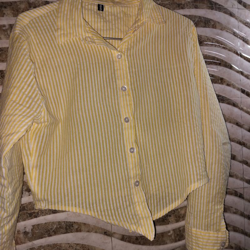 Pretty Corset Yellow White Stripped Shirt