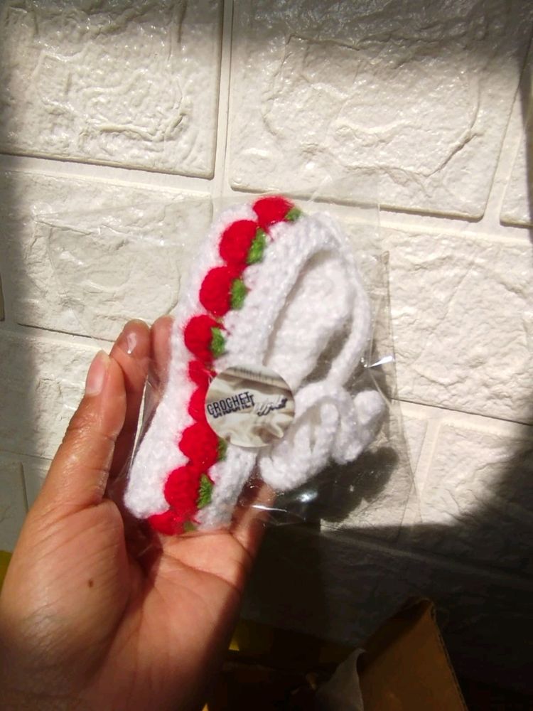 Crochet Strawberry Hairband 🍓