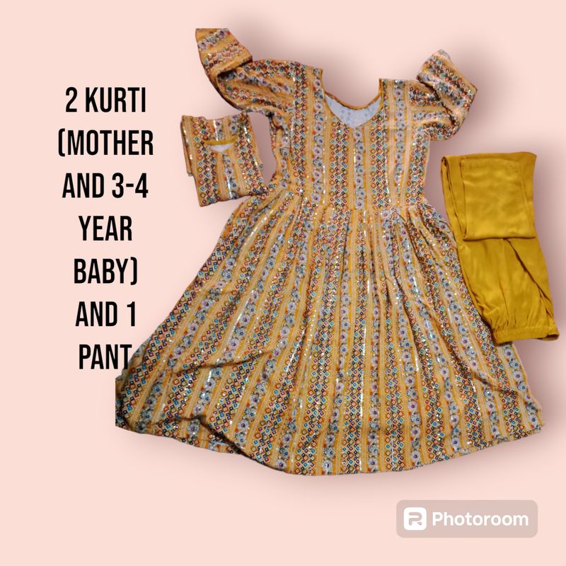 Mother And Baby Kurti Set