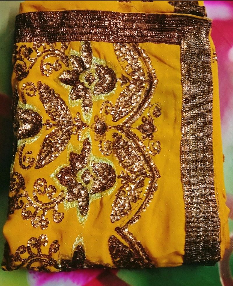 Full Body Sequence And Dimond Work Fancy Saree