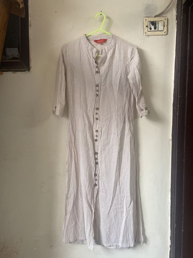 Off White Shirt Styled Kurta