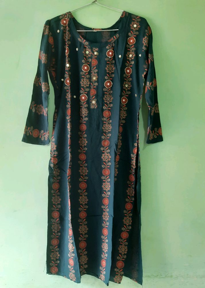 Blue Kurta With Orange Palazzos Sets