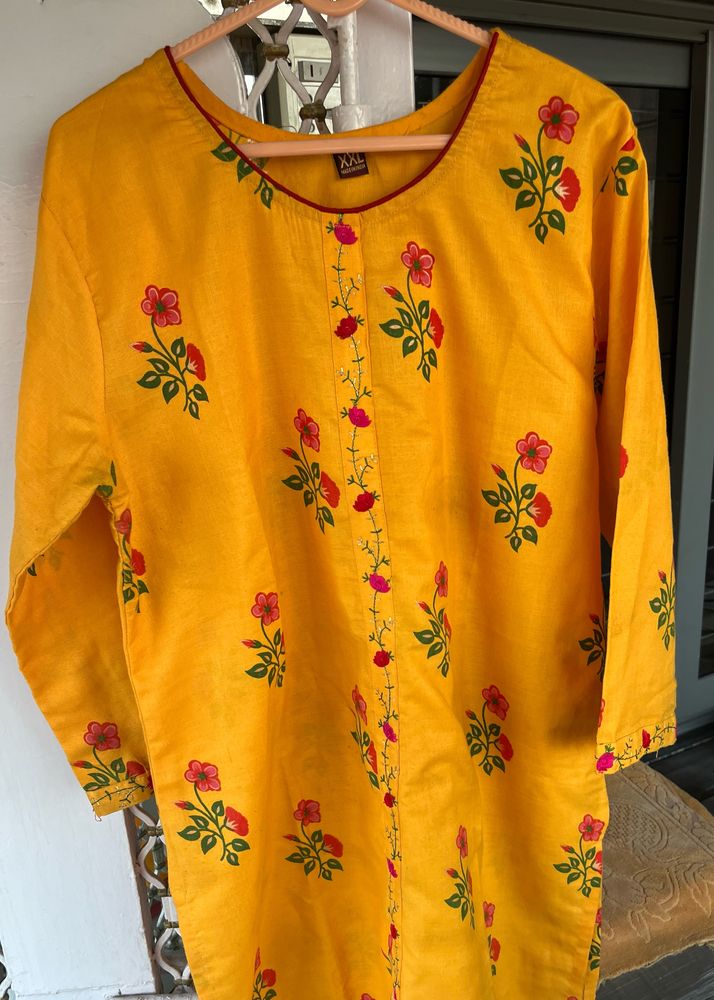 Kurta With Pant Set For Women(Embroidery)