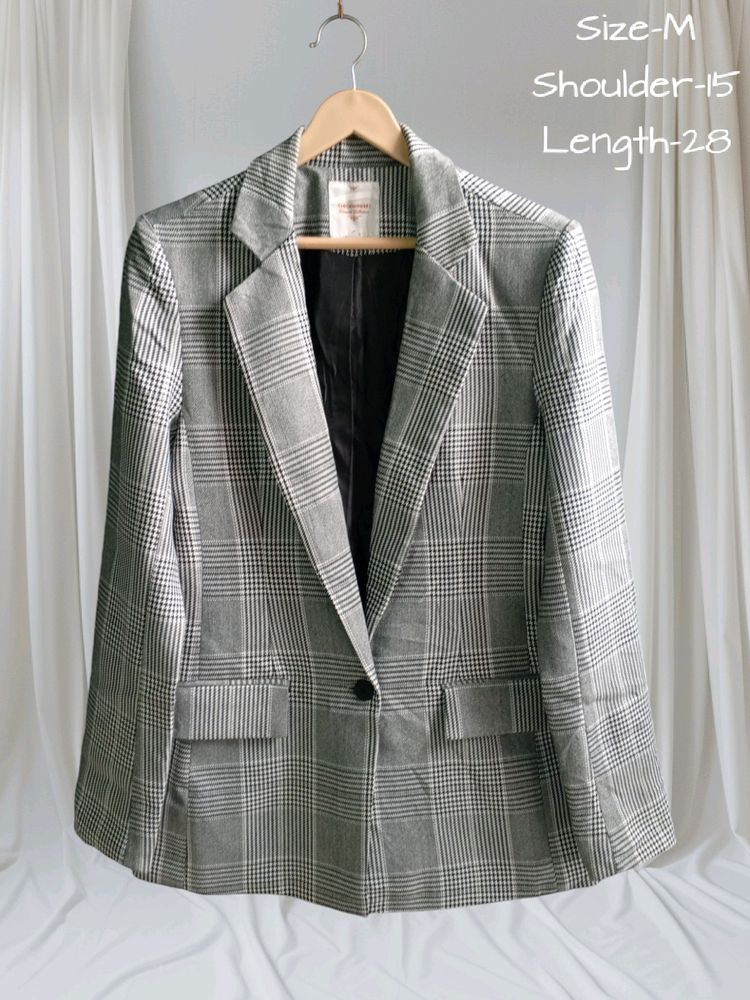 B&W Plaid Blazer