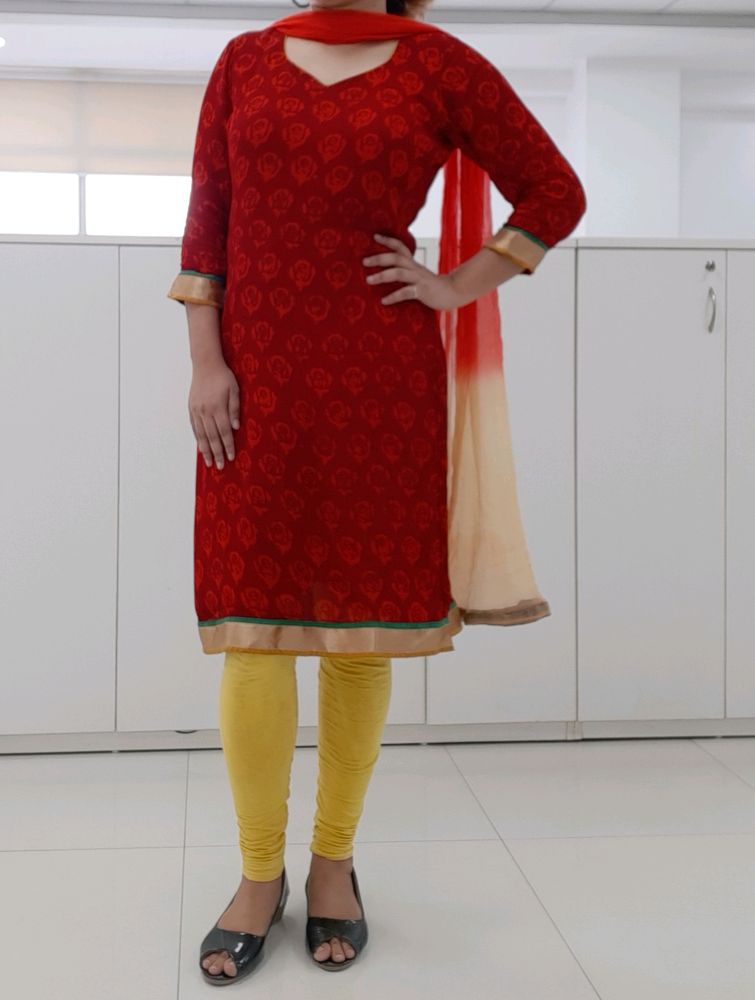 Gota Patti Straight Kurti