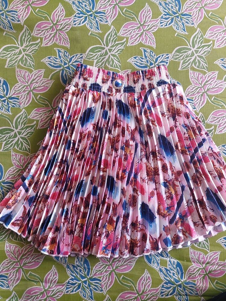 Pleated Multi Color Skirt For Baby Girl