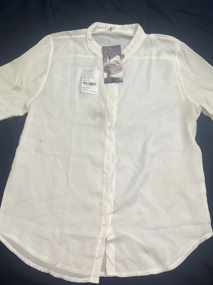 White Korean Shirt - 34/36