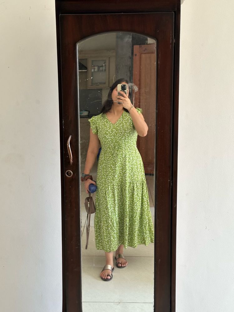 Max Green Floral Dress