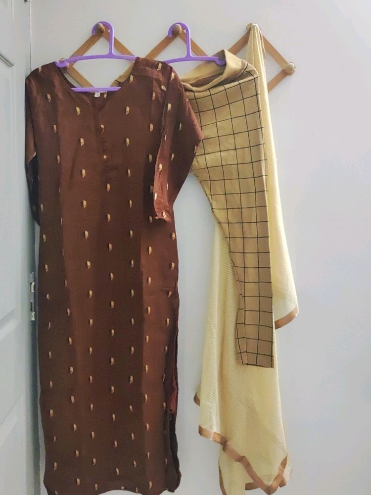 Cotton Kurthi With Leggings And Duppatta