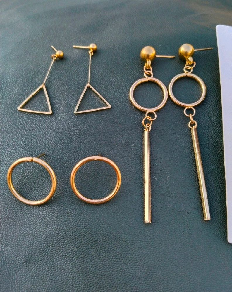 3 Pair Earrings New