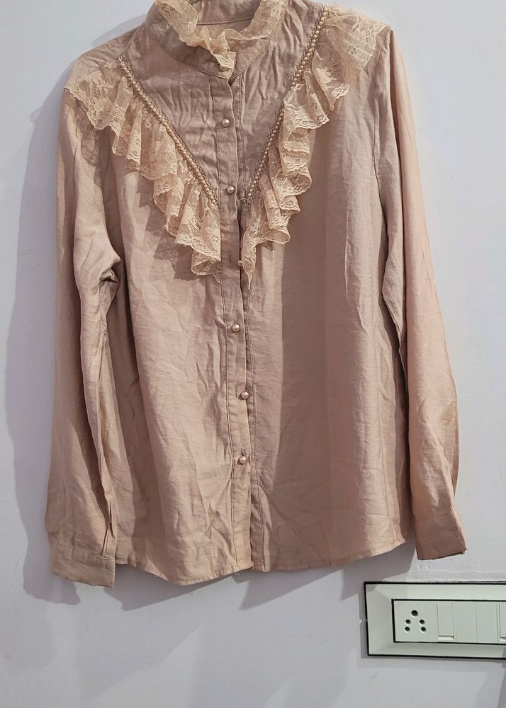 Women's Light Pink Nude Colour Top