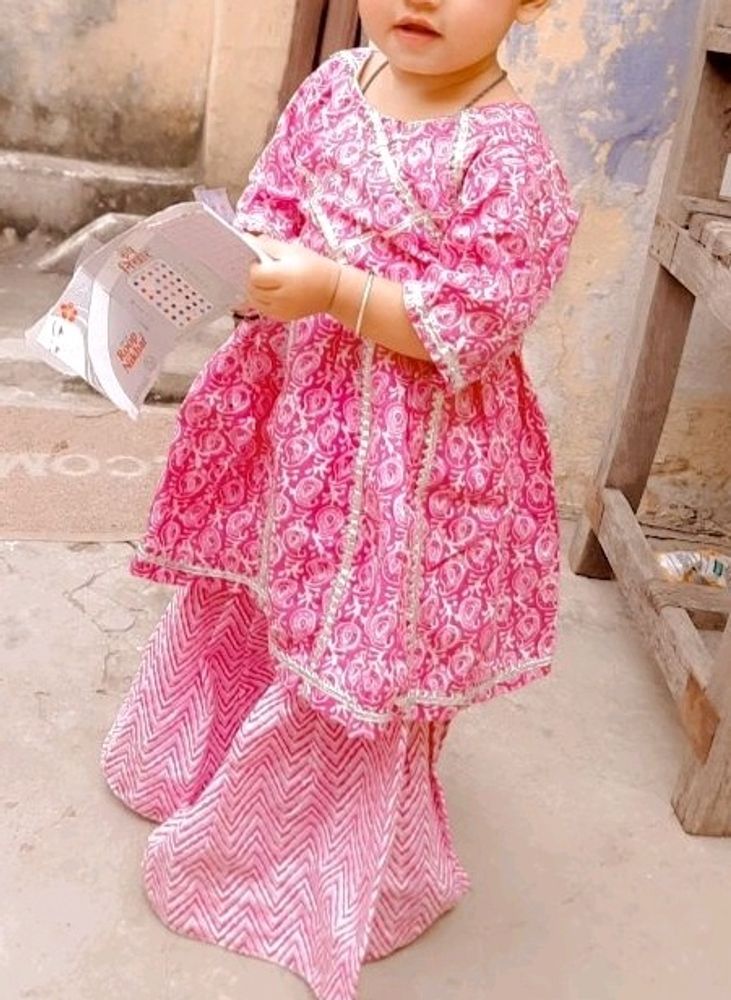 Pink Colour Sharara Suit