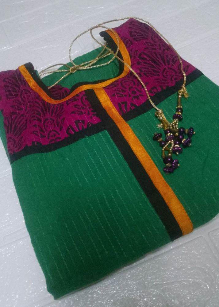 Beautiful 😍Cotton Designer Kurti With Dori+Latkan