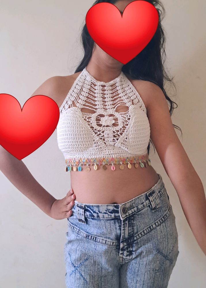 Lace Bralette Beads Top