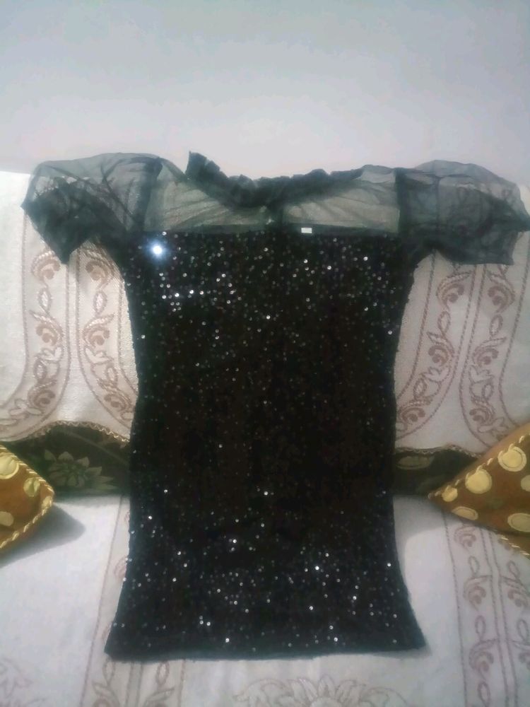 Black Sequined Dress