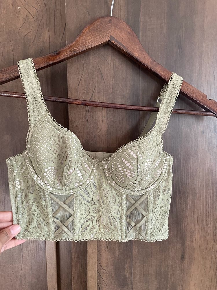 Olive Green Colour Bralette