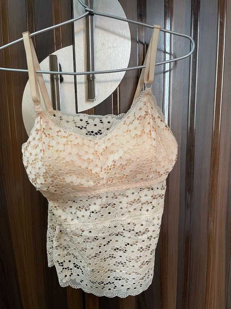 Winter Sale Nude Padded Net Camisole